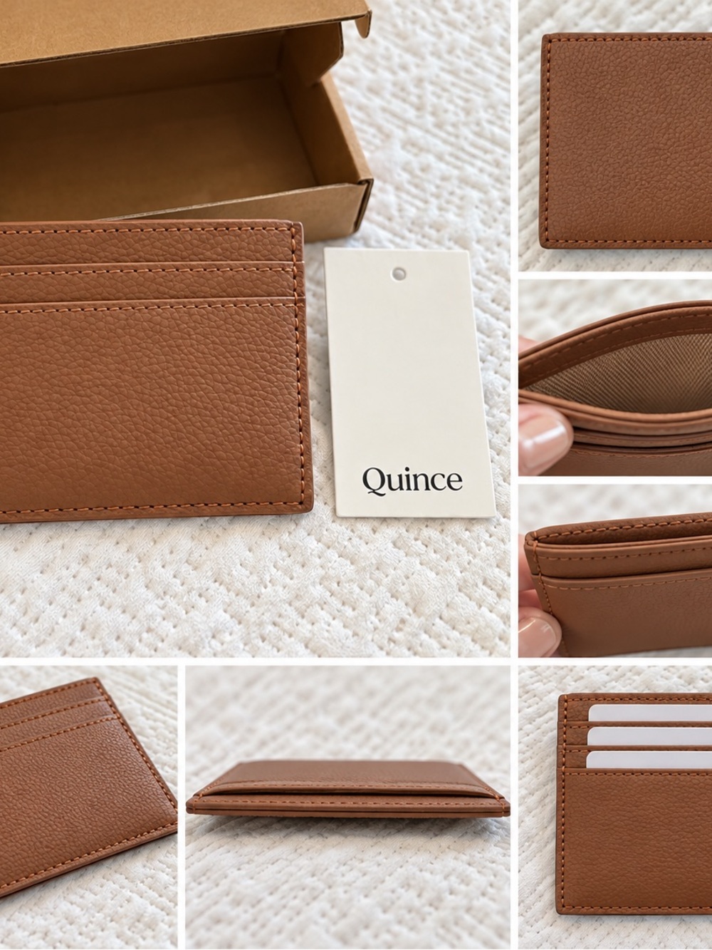 Quince Slim Card Holder in Warm Chestnut Brown NWT